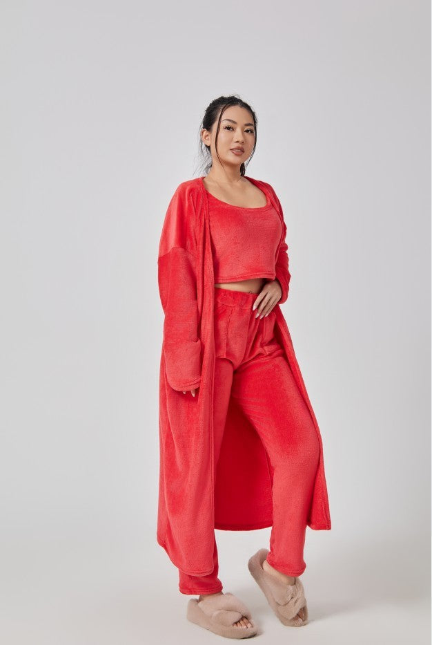 Cozy Pajama Set, 3 Piece Lounge Set, Cute Loungewear