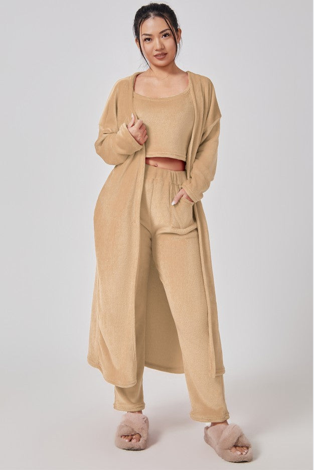 Cozy Pajama Set, 3 Piece Lounge Set, Cute Loungewear